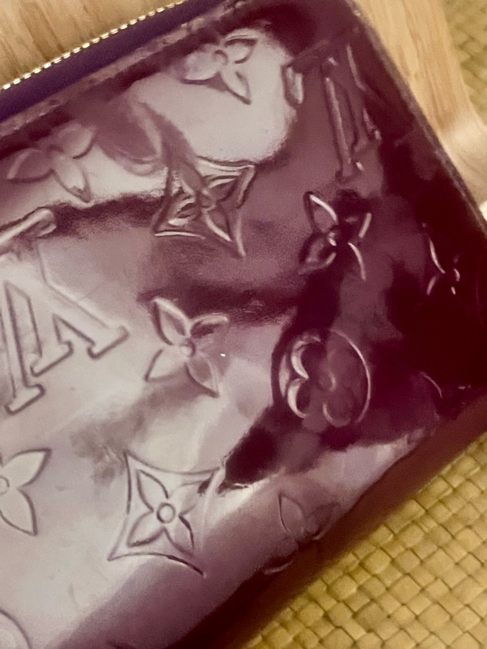 Pre-owned LV Amarante Monogram Vernis Zippy Wallet Purple Patent Leather - Picture 7 of 16